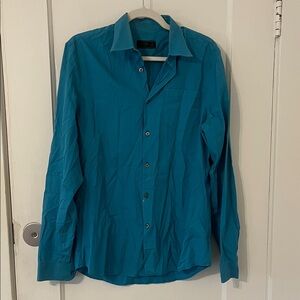 Prada Turquoise Button-Up Shirt Size 39 15.5